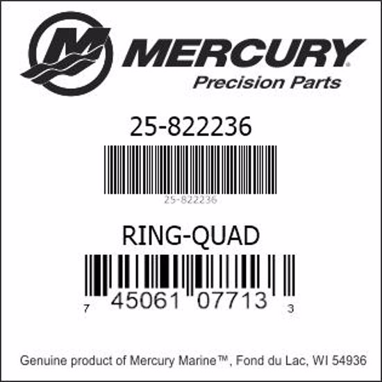 Bar codes for Mercury Marine part number 25-822236