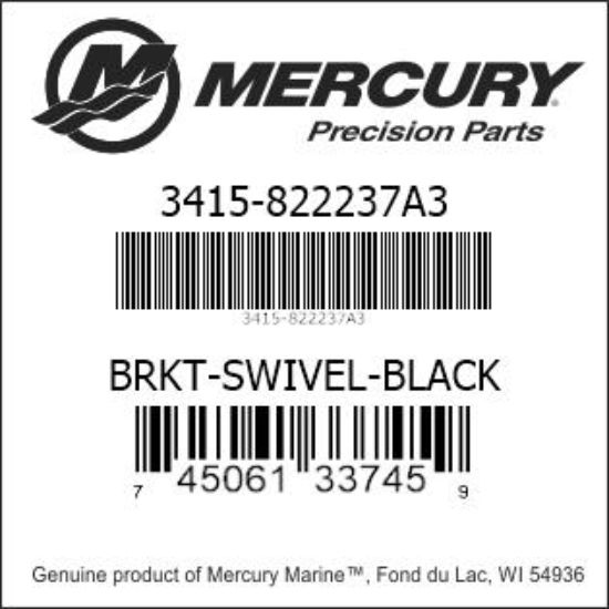 Bar codes for Mercury Marine part number 3415-822237A3