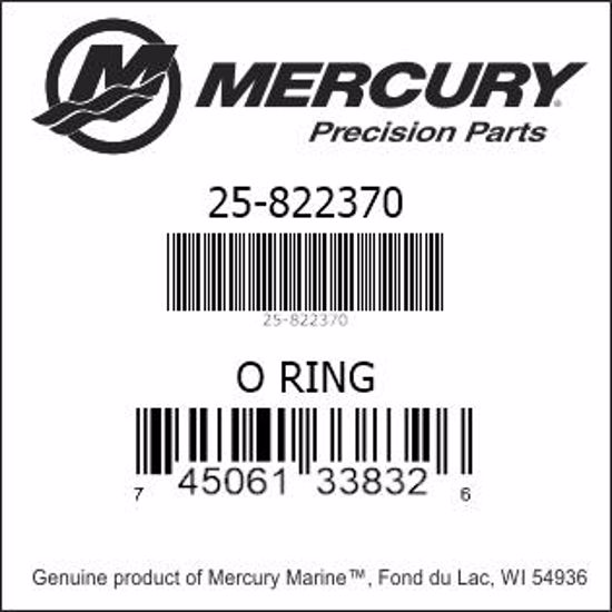 Bar codes for Mercury Marine part number 25-822370