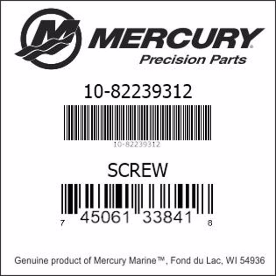 Bar codes for Mercury Marine part number 10-82239312