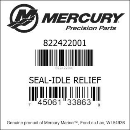 Bar codes for Mercury Marine part number 822422001