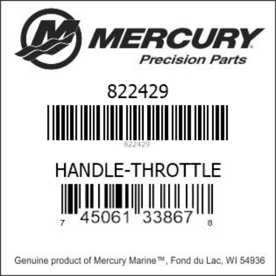 Bar codes for Mercury Marine part number 822429