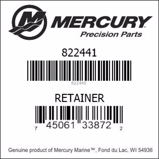 Bar codes for Mercury Marine part number 822441
