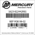 Bar codes for Mercury Marine part number 1623-822442R81