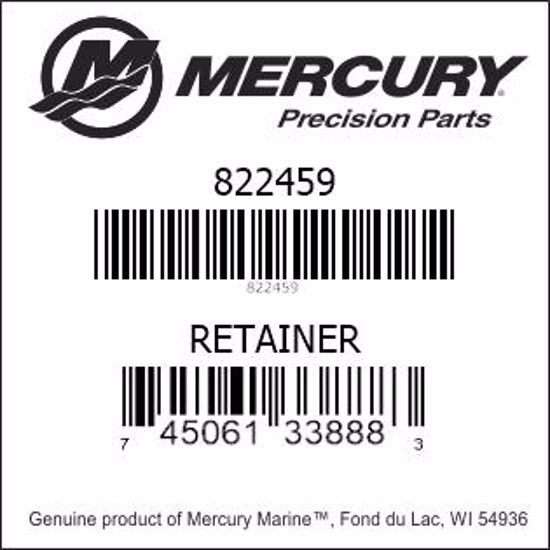 Bar codes for Mercury Marine part number 822459