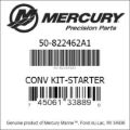 Bar codes for Mercury Marine part number 50-822462A1