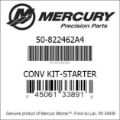 Bar codes for Mercury Marine part number 50-822462A4