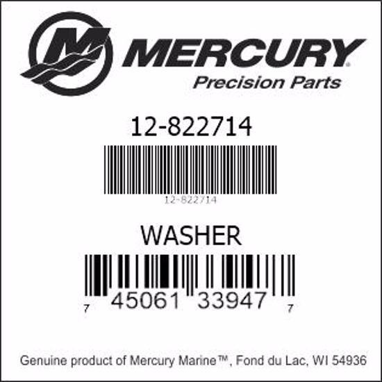 Bar codes for Mercury Marine part number 12-822714