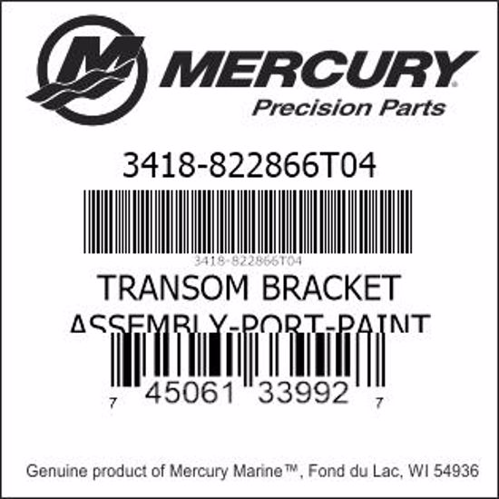 Bar codes for Mercury Marine part number 3418-822866T04