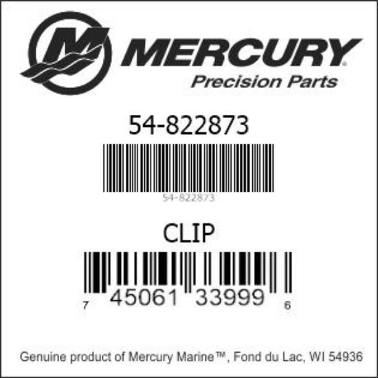 Bar codes for Mercury Marine part number 54-822873