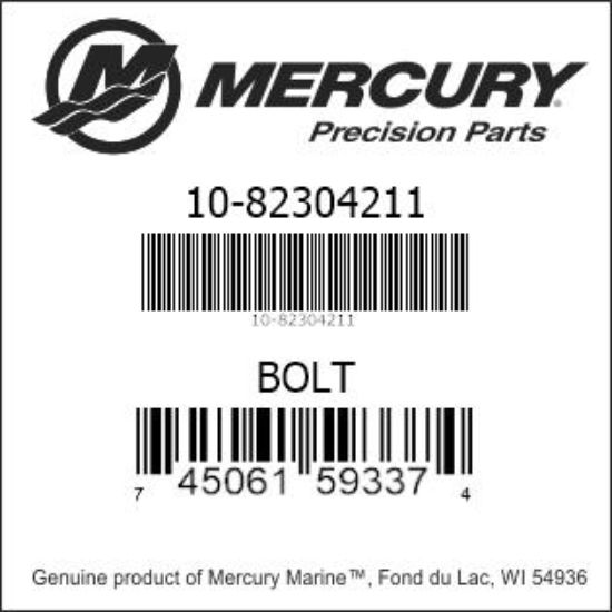 Bar codes for Mercury Marine part number 10-82304211