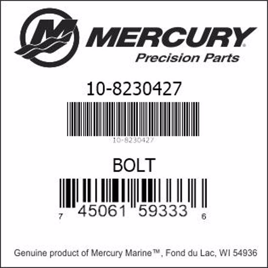 Bar codes for Mercury Marine part number 10-8230427