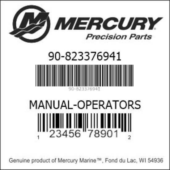 Bar codes for Mercury Marine part number 90-823376941