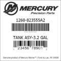 Bar codes for Mercury Marine part number 1260-823555A2