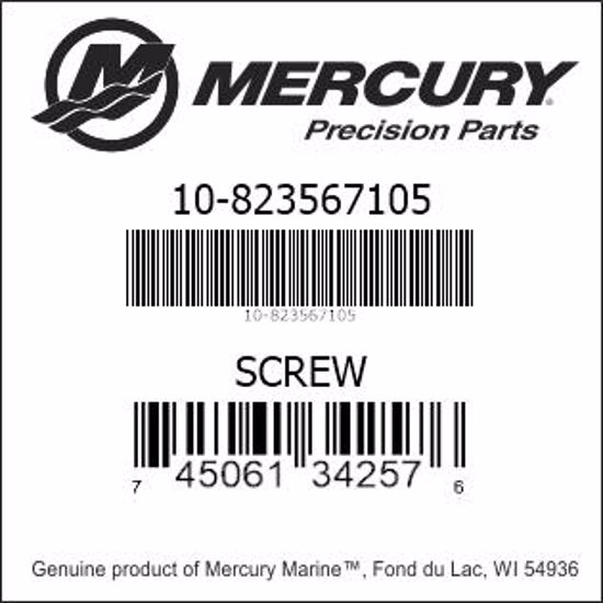 Bar codes for Mercury Marine part number 10-823567105