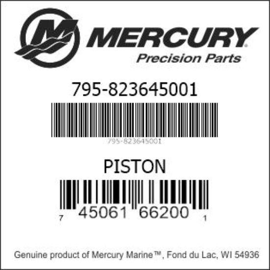 Bar codes for Mercury Marine part number 795-823645001