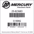 Bar codes for Mercury Marine part number 25-823683