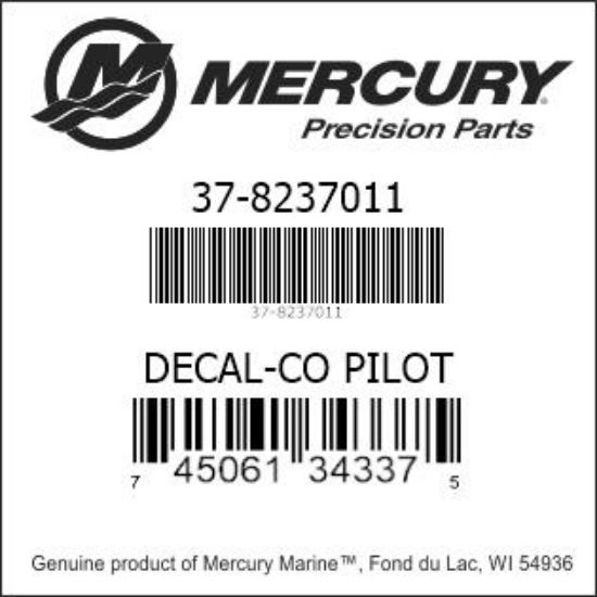 Bar codes for Mercury Marine part number 37-8237011