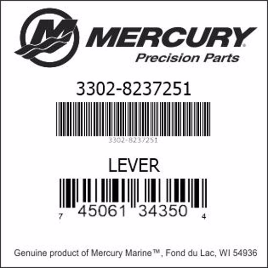 Bar codes for Mercury Marine part number 3302-8237251
