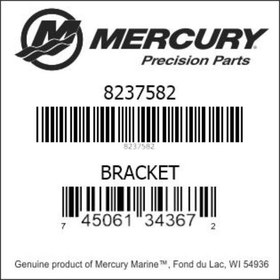 Bar codes for Mercury Marine part number 8237582