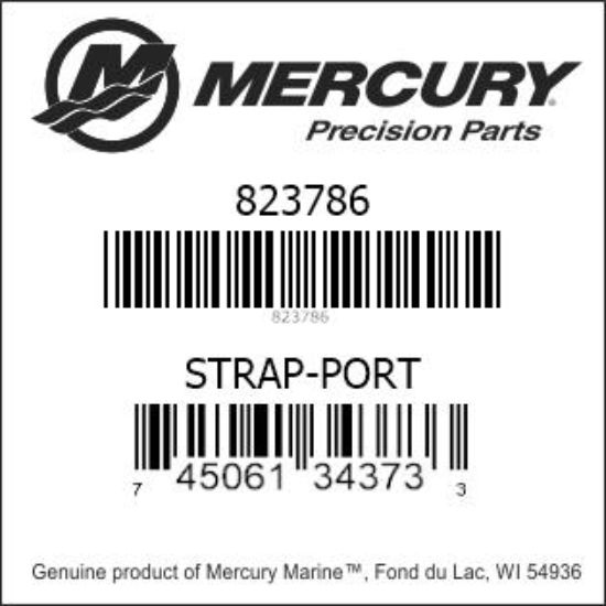 Bar codes for Mercury Marine part number 823786