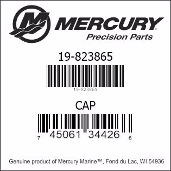 Bar codes for Mercury Marine part number 19-823865