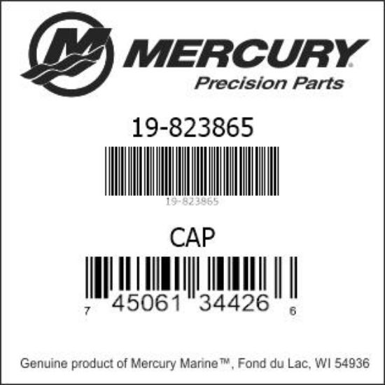 Bar codes for Mercury Marine part number 19-823865