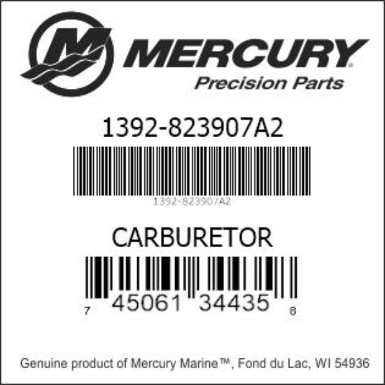 Bar codes for Mercury Marine part number 1392-823907A2