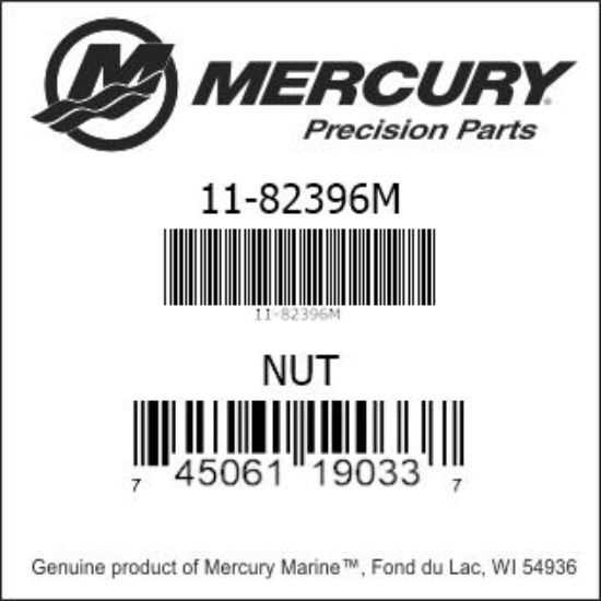 Bar codes for Mercury Marine part number 11-82396M