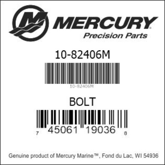 Bar codes for Mercury Marine part number 10-82406M
