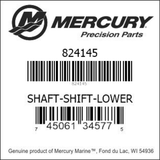 Bar codes for Mercury Marine part number 824145