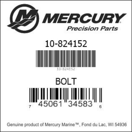 Bar codes for Mercury Marine part number 10-824152