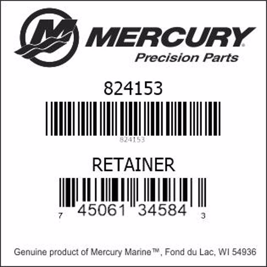 Bar codes for Mercury Marine part number 824153