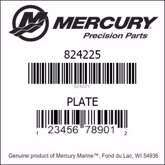 Bar codes for Mercury Marine part number 824225