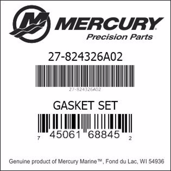 Bar codes for Mercury Marine part number 27-824326A02
