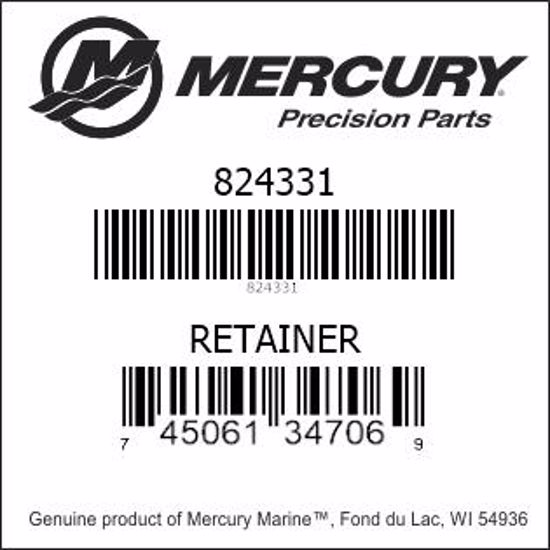 Bar codes for Mercury Marine part number 824331