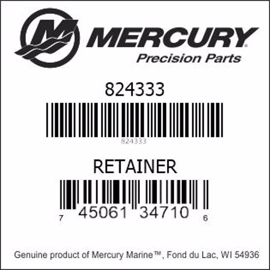 Bar codes for Mercury Marine part number 824333