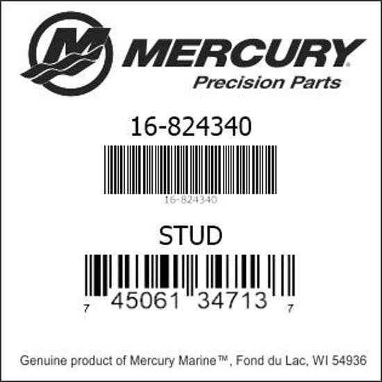 Bar codes for Mercury Marine part number 16-824340