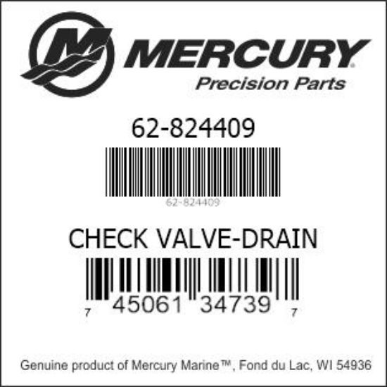 Bar codes for Mercury Marine part number 62-824409