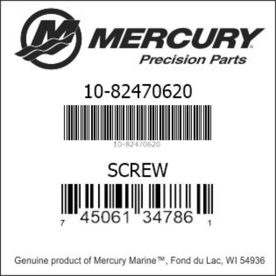 Bar codes for Mercury Marine part number 10-82470620