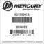 Mercury Marine part number 824998001 BUMPER Bar codes for Mercury Marine part number 824998001