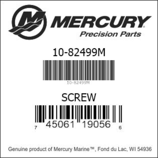 Bar codes for Mercury Marine part number 10-82499M