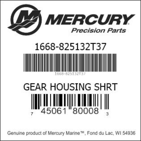Bar codes for Mercury Marine part number 1668-825132T37