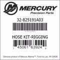 Bar codes for Mercury Marine part number 32-825191A03