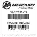 Bar codes for Mercury Marine part number 32-825191A03