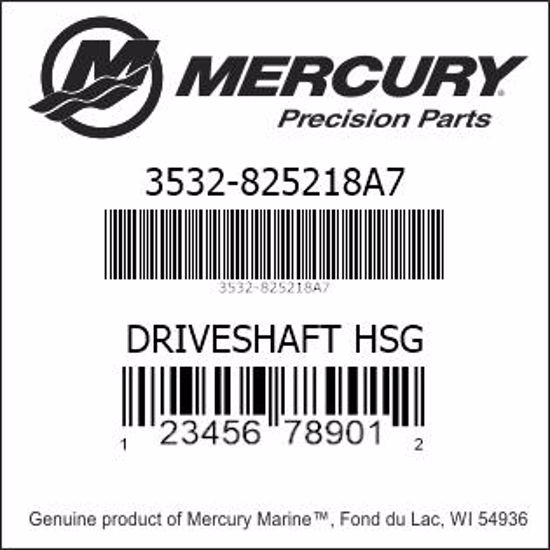 Bar codes for Mercury Marine part number 3532-825218A7