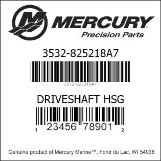 Bar codes for Mercury Marine part number 3532-825218A7