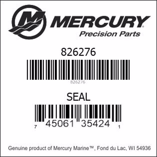 Bar codes for Mercury Marine part number 826276