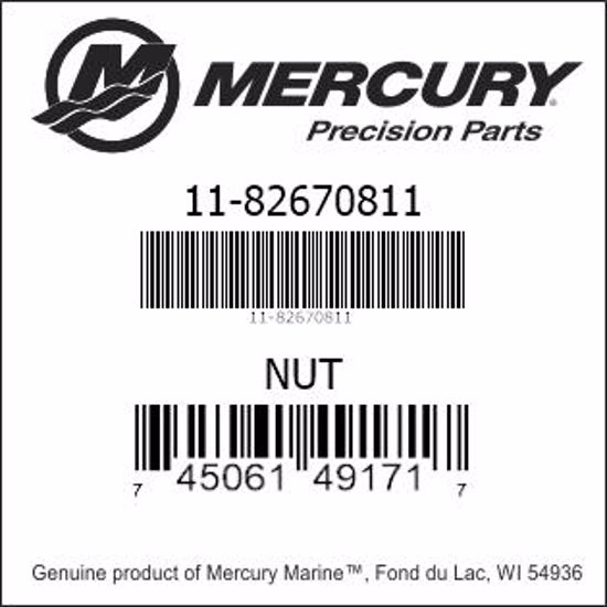 Bar codes for Mercury Marine part number 11-82670811