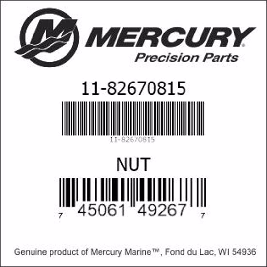 Bar codes for Mercury Marine part number 11-82670815